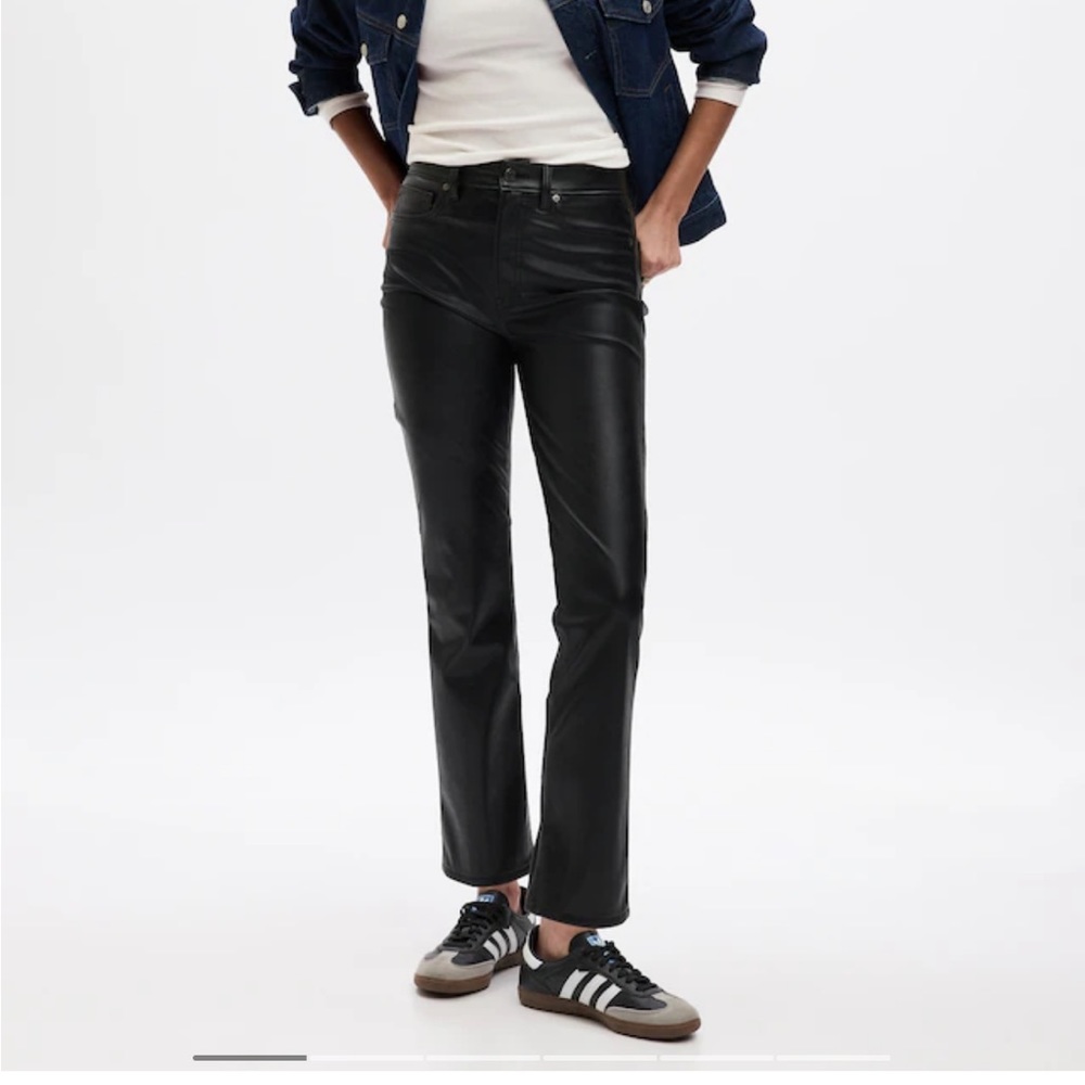 Gap vintage slim high rise vegan leather pants 4s